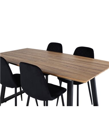 Matgrupp Inca med Polar matstolar, 160 × 85 cm