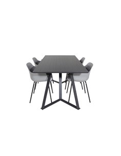Matgrupp Marina med Comfort matstolar, 180 × 90 cm