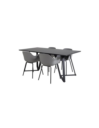 Matgrupp Marina med Comfort matstolar, 180 × 90 cm