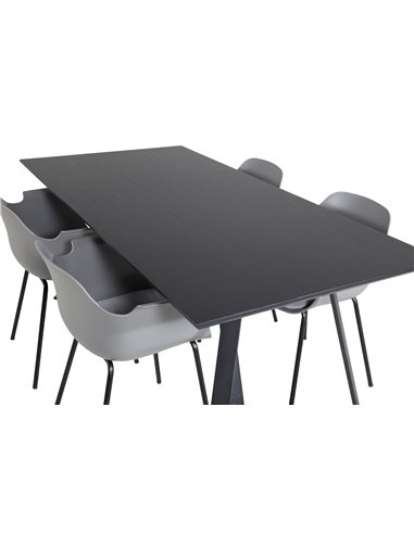 Matgrupp Marina med Comfort matstolar, 180 × 90 cm