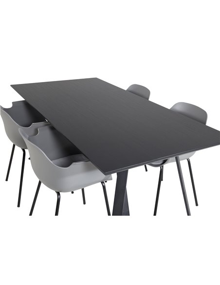 Matgrupp Marina med Comfort matstolar, 180 × 90 cm