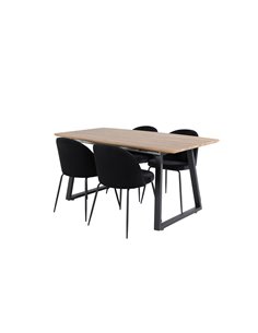Matgrupp Inca med Wrinkles matstolar, 160 × 85 cm 2