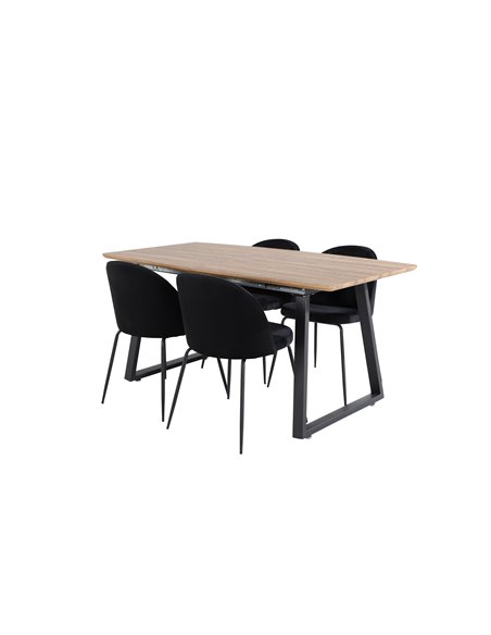 Matgrupp Inca med Wrinkles matstolar, 160 × 85 cm