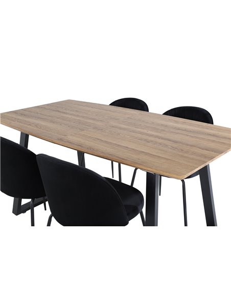 Matgrupp Inca med Wrinkles matstolar, 160 × 85 cm