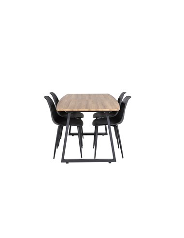 Matgrupp Inca med Polar matstolar, 160 × 85 cm