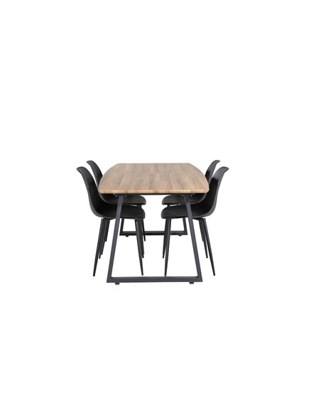 Matgrupp Inca med Polar matstolar, 160 × 85 cm