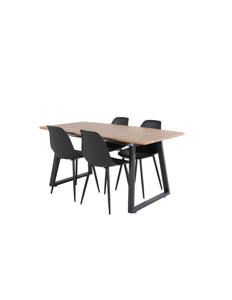 Matgrupp Inca med Polar matstolar, 160 × 85 cm