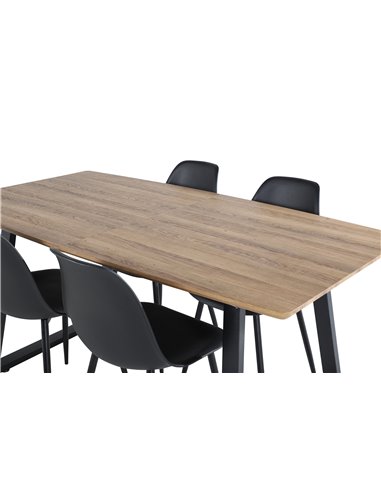 Matgrupp Inca med Polar matstolar, 160 × 85 cm