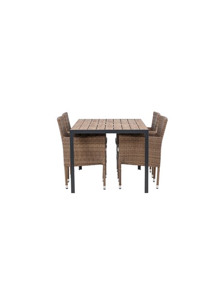 Matgrupp Break med Malina matstolar, 150 × 90 cm