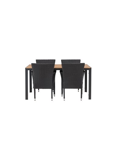 Matgrupp Break med Malina matstolar, 150 × 90 cm