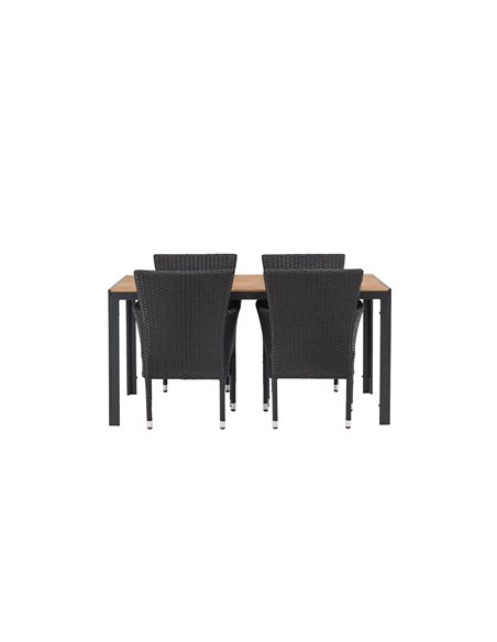 Matgrupp Break med Malina matstolar, 150 × 90 cm