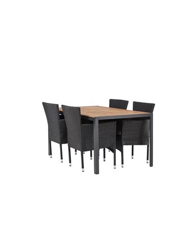 Matgrupp Break med Malina matstolar, 150 × 90 cm