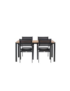 Matgrupp Break med Copacabana matstolar, 150 × 90 cm