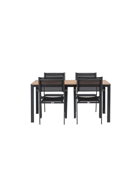 Matgrupp Break med Copacabana matstolar, 150 × 90 cm