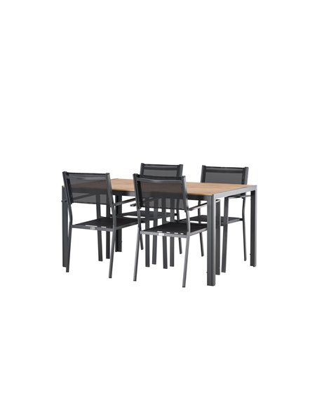 Matgrupp Break med Copacabana matstolar, 150 × 90 cm