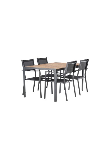 Matgrupp Break med Copacabana matstolar, 150 × 90 cm