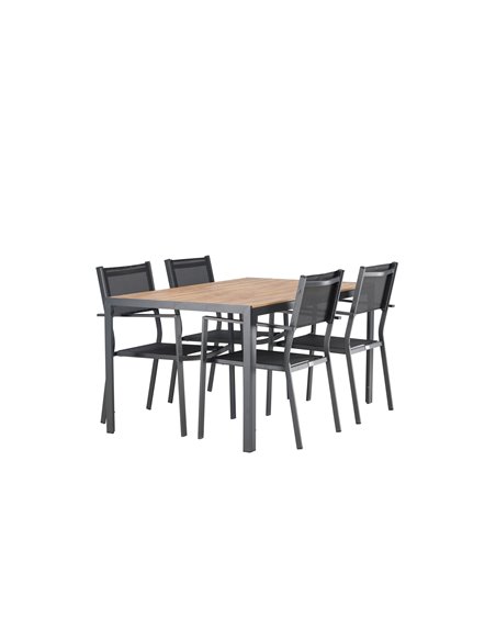 Matgrupp Break med Copacabana matstolar, 150 × 90 cm