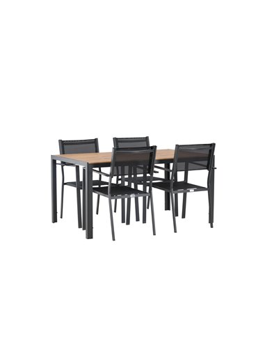 Matgrupp Break med Copacabana matstolar, 150 × 90 cm
