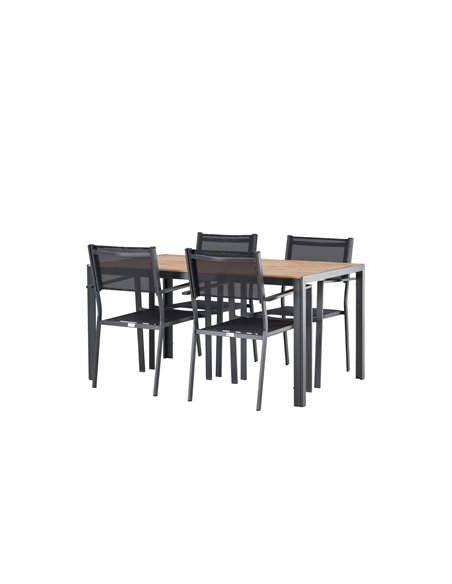 Matgrupp Break med Copacabana matstolar, 150 × 90 cm