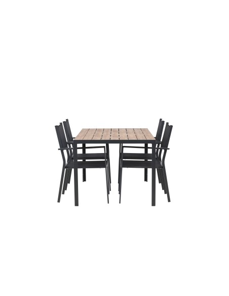 Matgrupp Break med Copacabana matstolar, 150 × 90 cm
