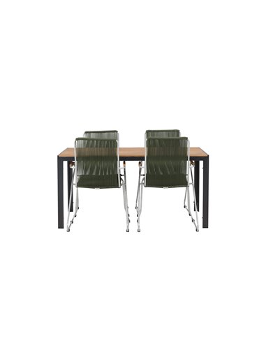 Matgrupp Break med Bois matstolar, 150 × 90 cm
