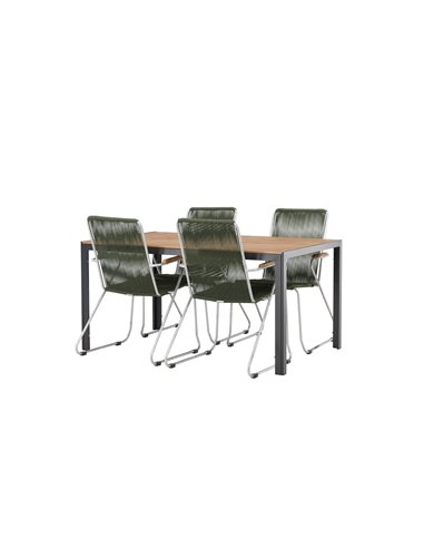 Matgrupp Break med Bois matstolar, 150 × 90 cm