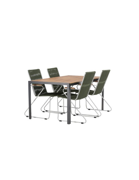 Matgrupp Break med Bois matstolar, 150 × 90 cm