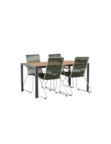 Matgrupp Break med Bois matstolar, 150 × 90 cm