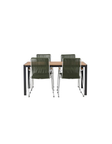 Matgrupp Break med Bois matstolar, 150 × 90 cm