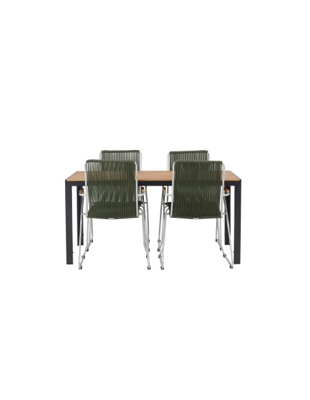 Matgrupp Break med Bois matstolar, 150 × 90 cm