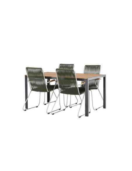Matgrupp Break med Bois matstolar, 150 × 90 cm