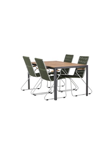 Matgrupp Break med Bois matstolar, 150 × 90 cm