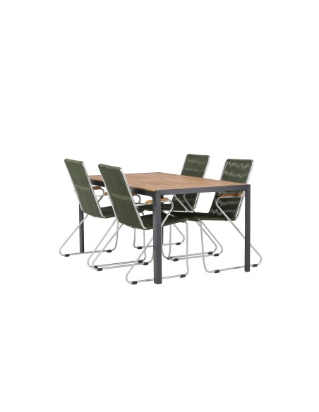 Matgrupp Break med Bois matstolar, 150 × 90 cm