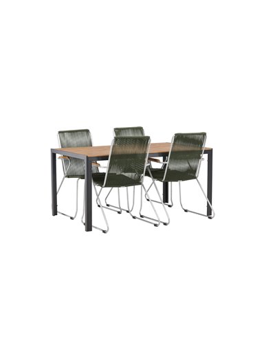 Matgrupp Break med Bois matstolar, 150 × 90 cm