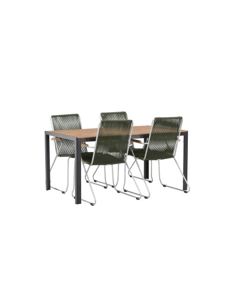 Matgrupp Break med Bois matstolar, 150 × 90 cm