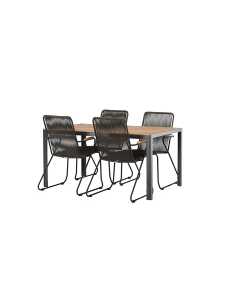 Matgrupp Break med Bois matstolar, 150 × 90 cm