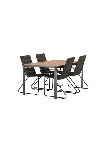 Matgrupp Break med Bois matstolar, 150 × 90 cm