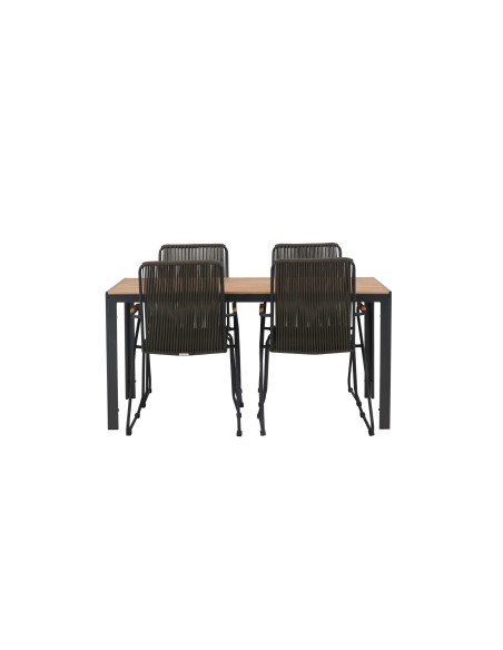 Matgrupp Break med Bois matstolar, 150 × 90 cm