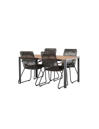 Matgrupp Break med Bois matstolar, 150 × 90 cm