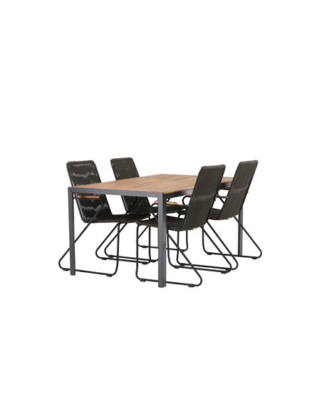 Matgrupp Break med Bois matstolar, 150 × 90 cm
