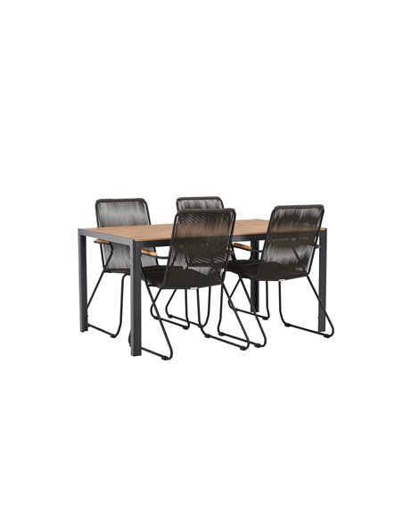 Matgrupp Break med Bois matstolar, 150 × 90 cm
