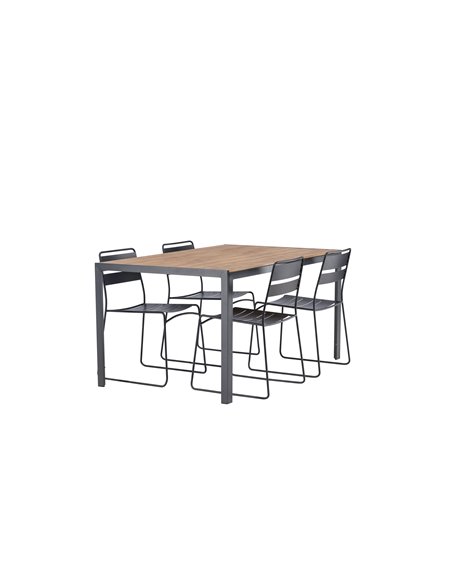 Matgrupp Break med Lina matstolar, 150 × 90 cm