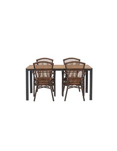 Matgrupp Break med Galera matstolar, 150 × 90 cm