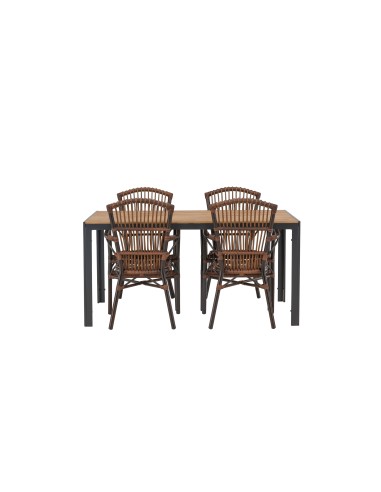 Matgrupp Break med Galera matstolar, 150 × 90 cm