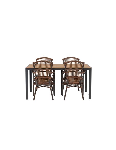 Matgrupp Break med Galera matstolar, 150 × 90 cm