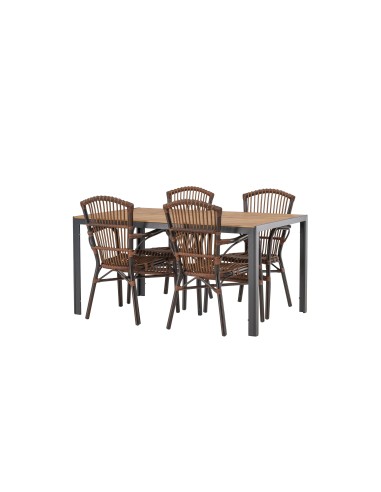 Matgrupp Break med Galera matstolar, 150 × 90 cm