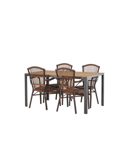 Matgrupp Break med Galera matstolar, 150 × 90 cm