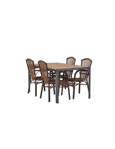 Matgrupp Break med Galera matstolar, 150 × 90 cm