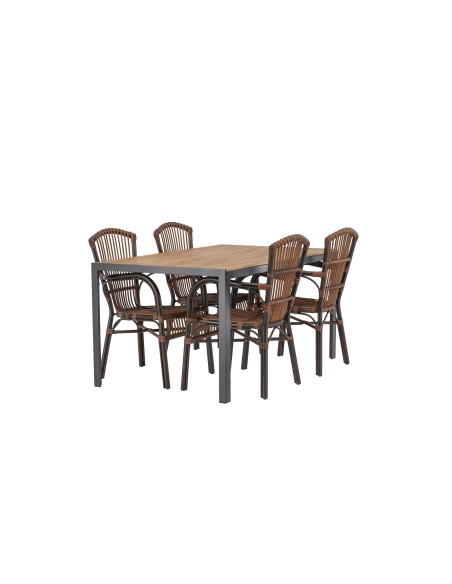Matgrupp Break med Galera matstolar, 150 × 90 cm