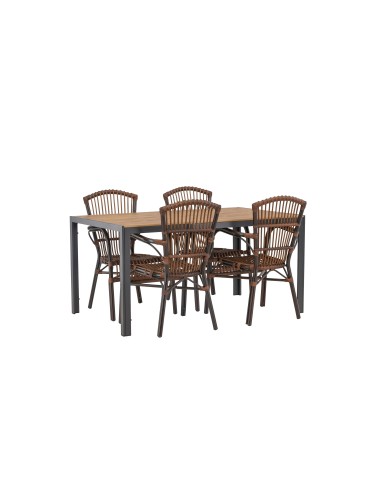 Matgrupp Break med Galera matstolar, 150 × 90 cm